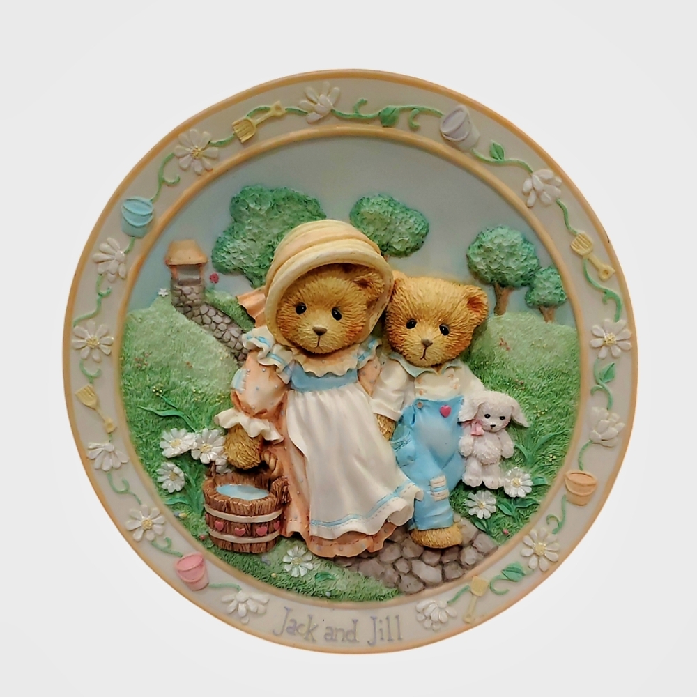 Vintage Cherished Teddies Jack and Jill Nursery Decor 1994  Plate 114901